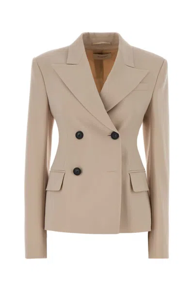 Sportmax Sand Stretch Wool Fresia Blazer In Neutral