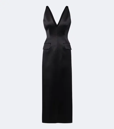 Sportmax Satin Cocktail Dress In Black