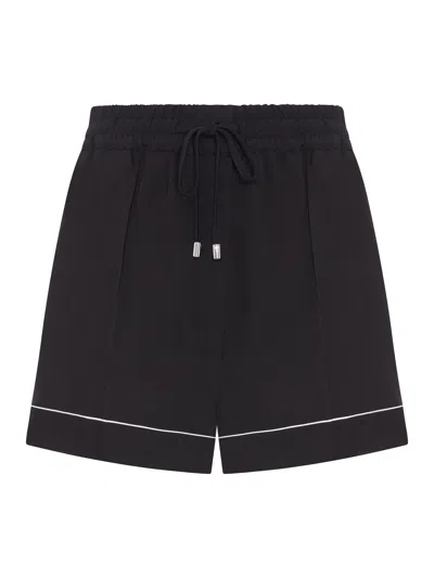 Sportmax Viscose Satin Shorts In Black
