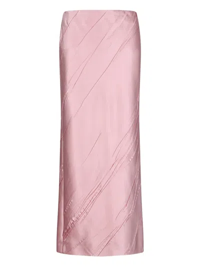 Sportmax Satin Maxi Skirt In Pink