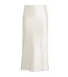 Sportmax Satin Textured Midi Skirt In White