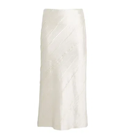 SPORTMAX SATIN TEXTURED MIDI SKIRT