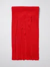 Sportmax Red Wool Scarf With Fringes In Red