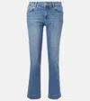 Sportmax Schermo Low-rise Cropped Bootcut Jeans In Blue