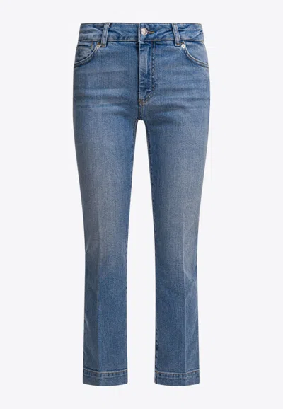Sportmax Schermo Straight-leg Cropped Jeans In Blue