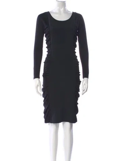 Pre-owned Sportmax Scoop Neck Knee-length Dress In Black