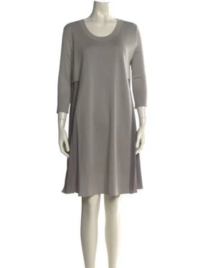 Pre-owned Sportmax Scoop Neck Knee-length Dress In Gray
