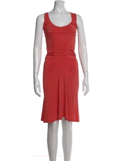Pre-owned Sportmax Scoop Neck Knee-length Dress In Orange