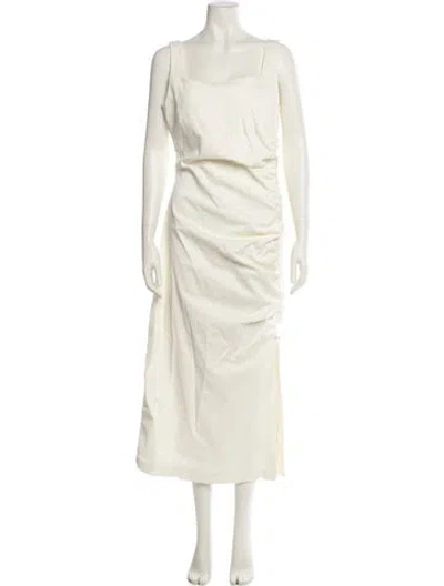 Pre-owned Sportmax Scoop Neck Long Dress In Neutral