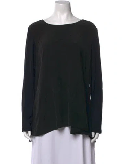 Pre-owned Sportmax Scoop Neck Long Sleeve Top In Black