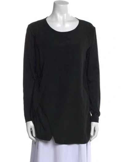 Pre-owned Sportmax Scoop Neck Long Sleeve Tunic In Black