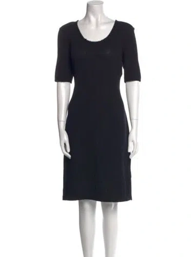 Pre-owned Sportmax Scoop Neck Mini Dress In Black