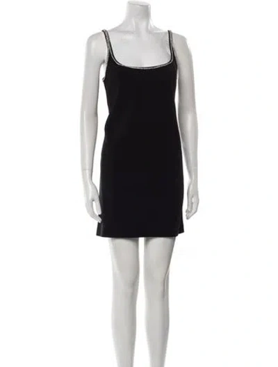 Pre-owned Sportmax Scoop Neck Mini Dress In Black