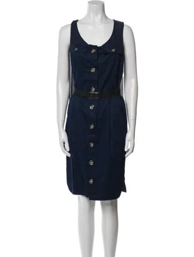 Pre-owned Sportmax Scoop Neck Mini Dress In Blue