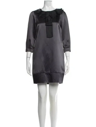 Pre-owned Sportmax Scoop Neck Mini Dress In Gray