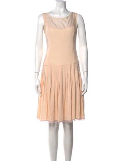 Pre-owned Sportmax Scoop Neck Mini Dress In Neutrals