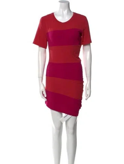 Pre-owned Sportmax Scoop Neck Mini Dress In Red