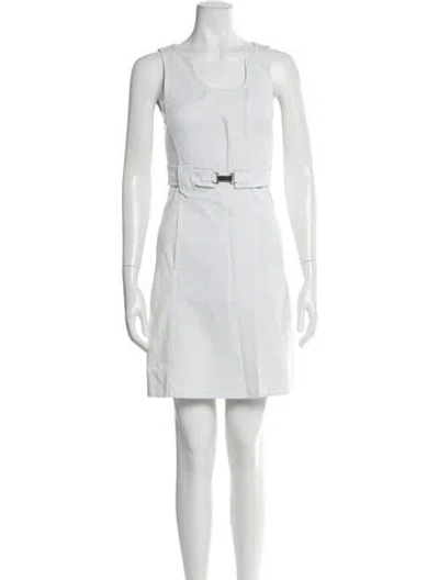 Pre-owned Sportmax Scoop Neck Mini Dress In White