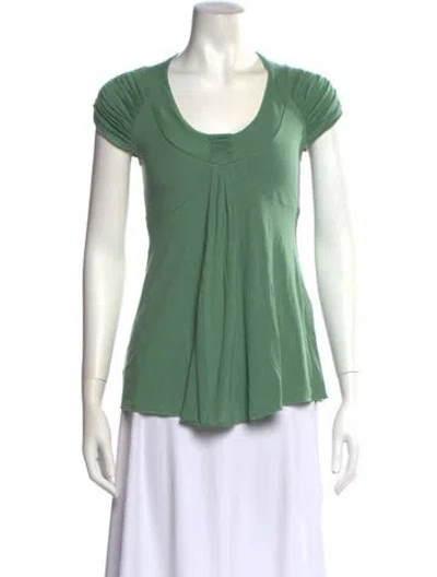 Pre-owned Sportmax Scoop Neck Short Sleeve T-shirt In Green