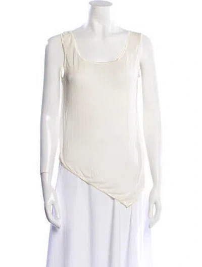 Pre-owned Sportmax Scoop Neck Sleeveless Top In White