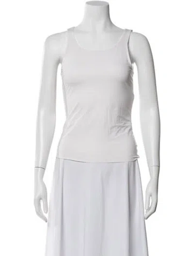 Pre-owned Sportmax Scoop Neck Sleeveless Top In White
