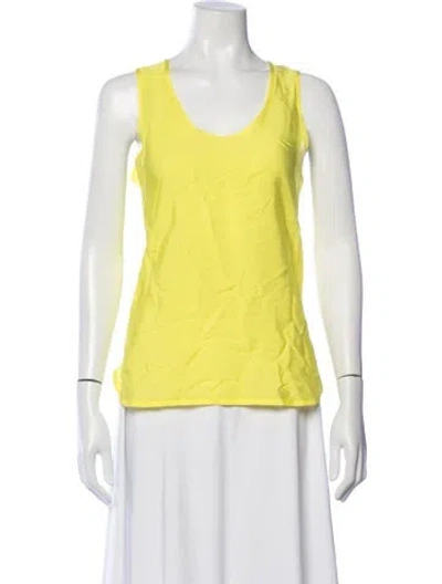 Pre-owned Sportmax Scoop Neck Sleeveless Top In Yellow