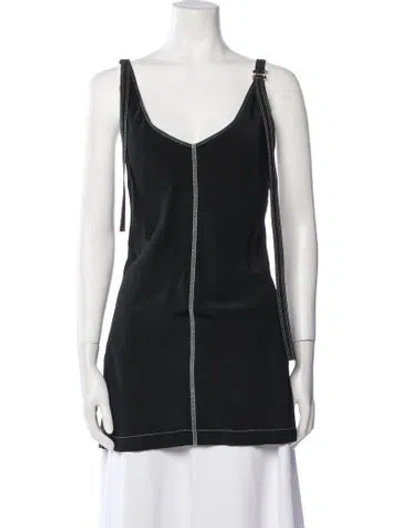 Pre-owned Sportmax Scoop Neck Sleeveless Tunic In Black