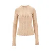 Sportmax Scuba Jersey Top With Crystals In Beige