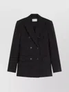 Sportmax Double-breasted Wool Suit In Black