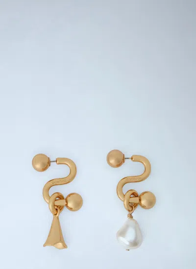Sportmax Sculptural Drop Earrings In Gold