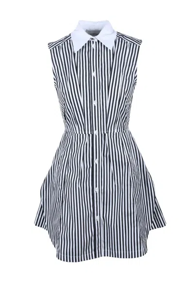 Sportmax Sele Dress - White/black In Blue