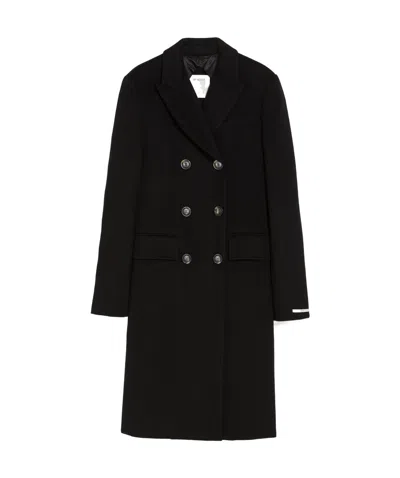 Sportmax Selim Double-breasted Sheepwool Coat In Black