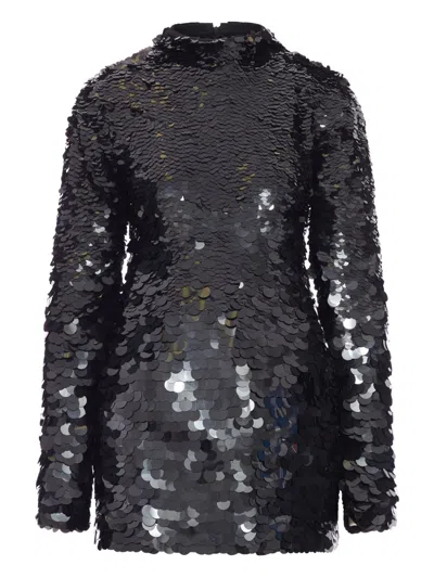 Sportmax Sequin-embellished Mini Dress In Black