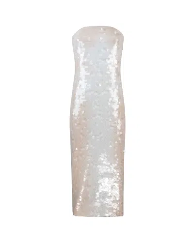 Sportmax Sequin Jersey Dress In White