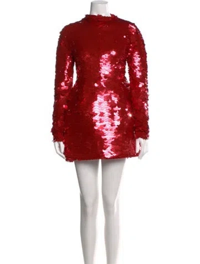 Pre-owned Sportmax Sequin Mini Dress In Red