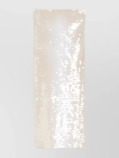 Sportmax Sequin Strapless Midi Dress In White