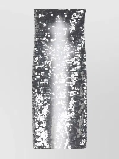 SPORTMAX SEQUIN STRAPLESS MIDI DRESS