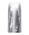 Sportmax Gradient Sequin Pencil Skirt In Gray