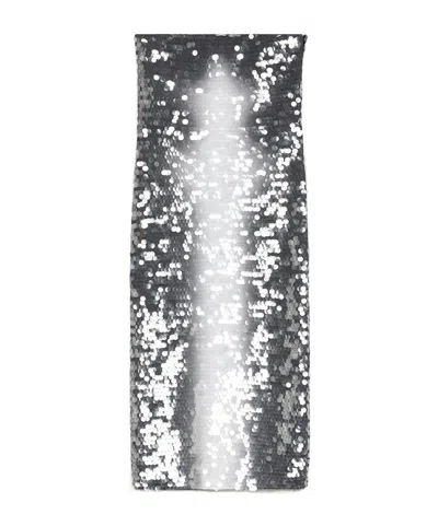 Sportmax Sequinned Jersey Dress In White