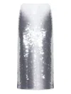 Sportmax Gradient Sequin Pencil Skirt In Silver