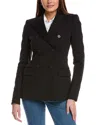 Sportmax Black Slim Double-breasted Jacket Wth Rhinestone Detail In Stretch Polyamide Woman In Black