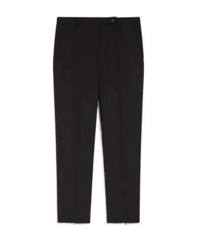 Sportmax Seven-cent Wool Casual Pants In Black