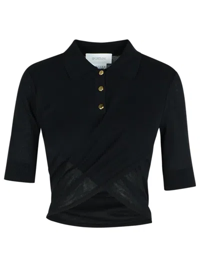 SPORTMAX SPORTMAX SHAKER' BLACK COTTON SWEATER