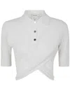 Sportmax Shaker Cropped Polo Shirt In White