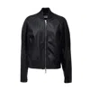 Sportmax Sheep Nappa Leather Jacket With Elastic Quilted Detailing In Black