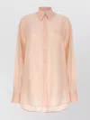 Sportmax Sheer Fabric Collared Shirt With Pleated Back