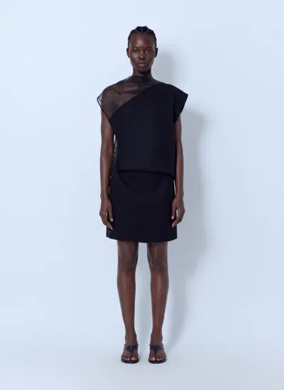 Sportmax Sheer Overlay Dress In Black