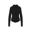 Sportmax Long Sleeve Collared Shirt With Open Back In Black