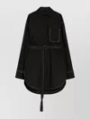 Sportmax Shirt Longline Waist Belted In Black