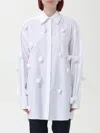 Sportmax Floral-appliqué Cotton Shirt In White